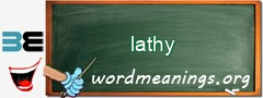 WordMeaning blackboard for lathy